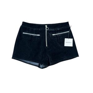 NWT Superdown black velvet shorts, size M medium new